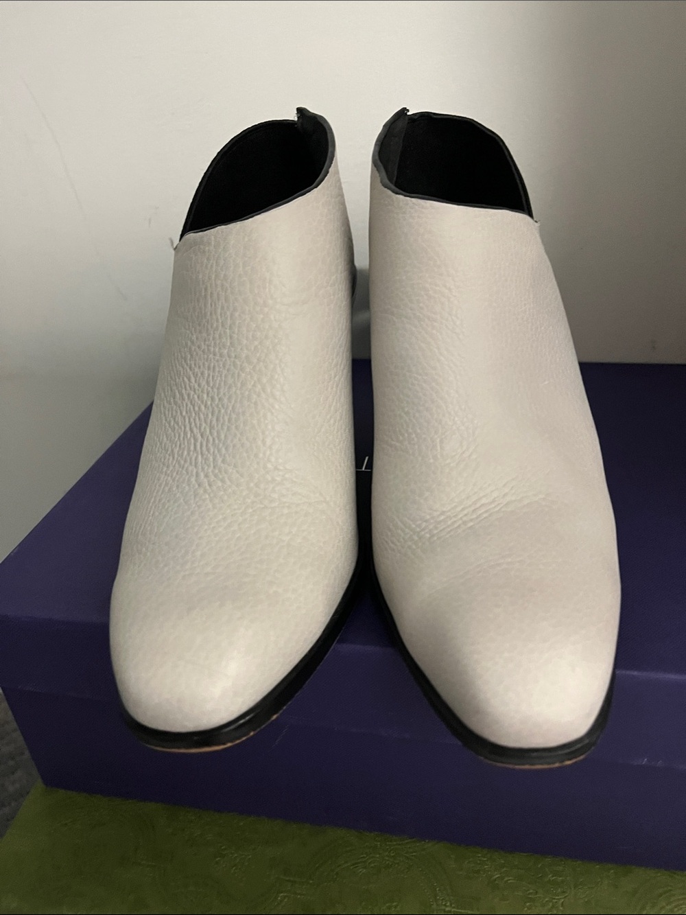 Naked Feet White Leather Ankle Booties